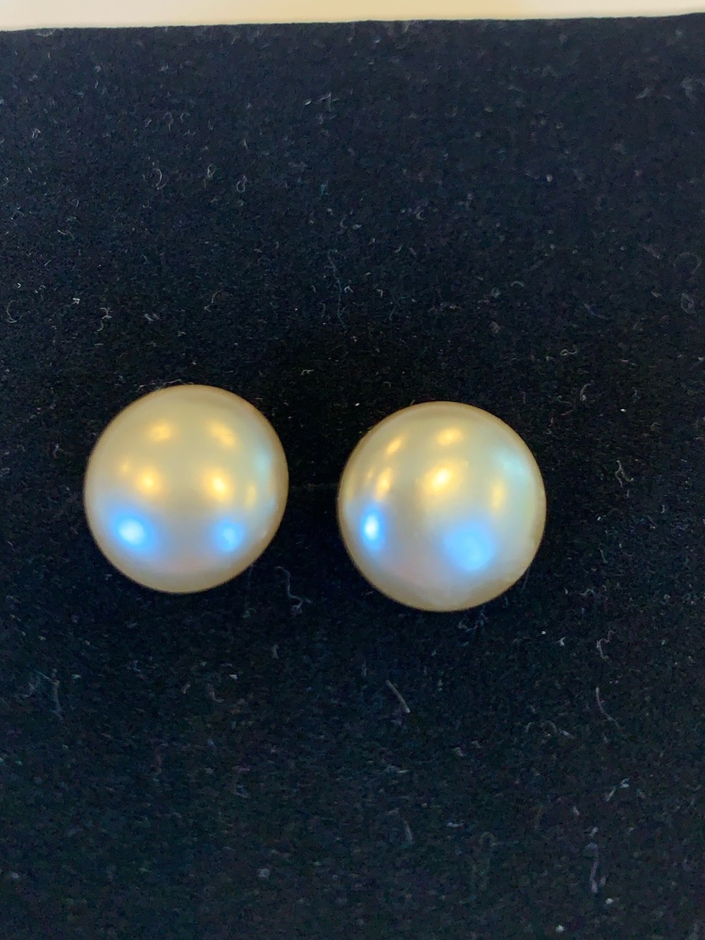 Antique Vintage Faux Pearl Post Earrings Pierced Screw Back Ivory Button Studs